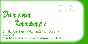 dorina karpati business card